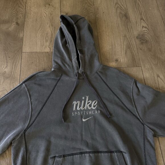 Nike Sportswear Club French Terry Pullover Gray Medium Hoodie Sweatsuit - Picture 3 of 16